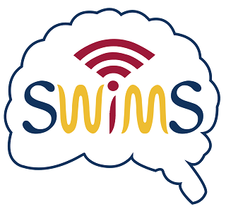 Logo image of SWiMS in a outlined of a brain, Smart Wireless Massive Systems (SWiMS) lab