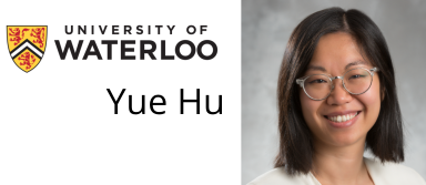 Portrait of Dr. Yue Hu and the University of Waterloo logo