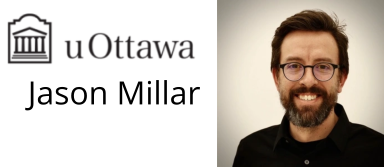 Portrait of Dr. Jason Millar and the University of Ottawa logo