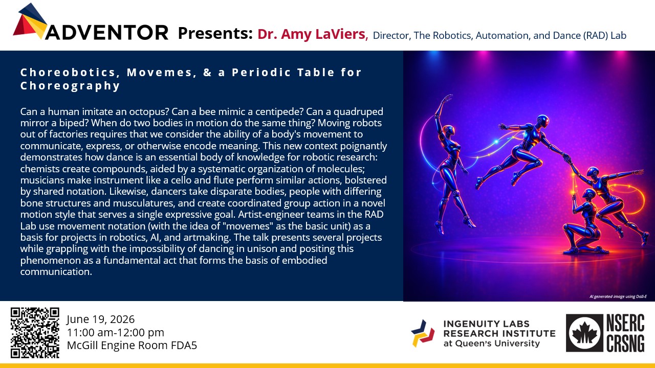 Event poster for Dr. Amy LaViers (The RAD Lab)