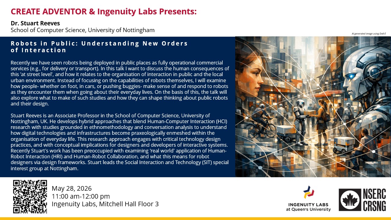 Event poster for Dr. Stuart Reeves