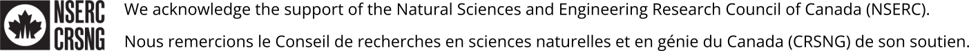NSERC logo and acknowledgement