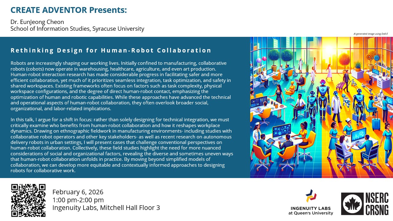 CREATE ADVENTOR Presents: Dr. EunJeong Cheon Poster