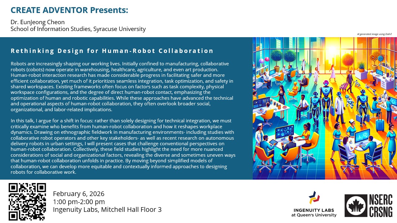 CREATE ADVENTOR Presents: Dr. EunJeong Cheon Poster